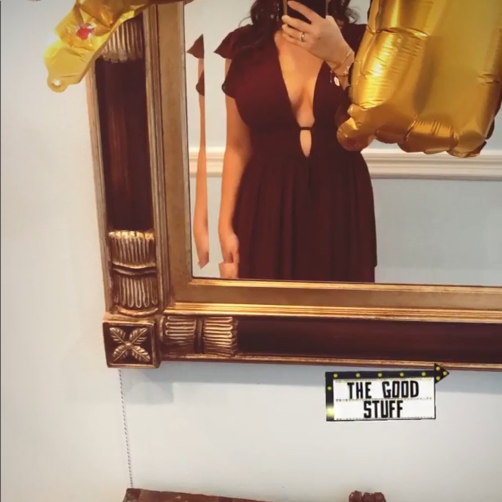 Lulus I’m all yours Burgundy maxi dress